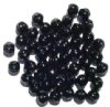 50 8mm Opaque Black Round Fluted Glass Melon Beads